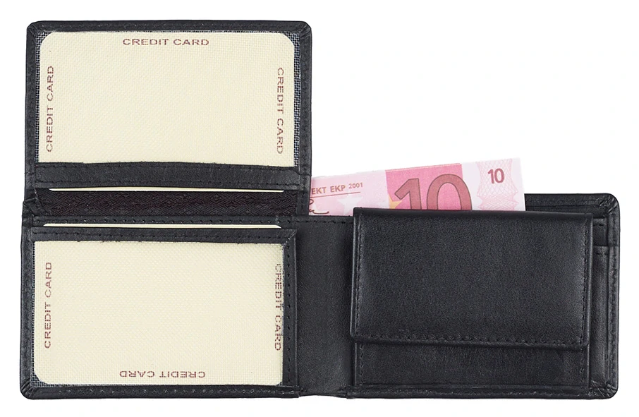 Dámská malá kožená peněženka Elegance černá