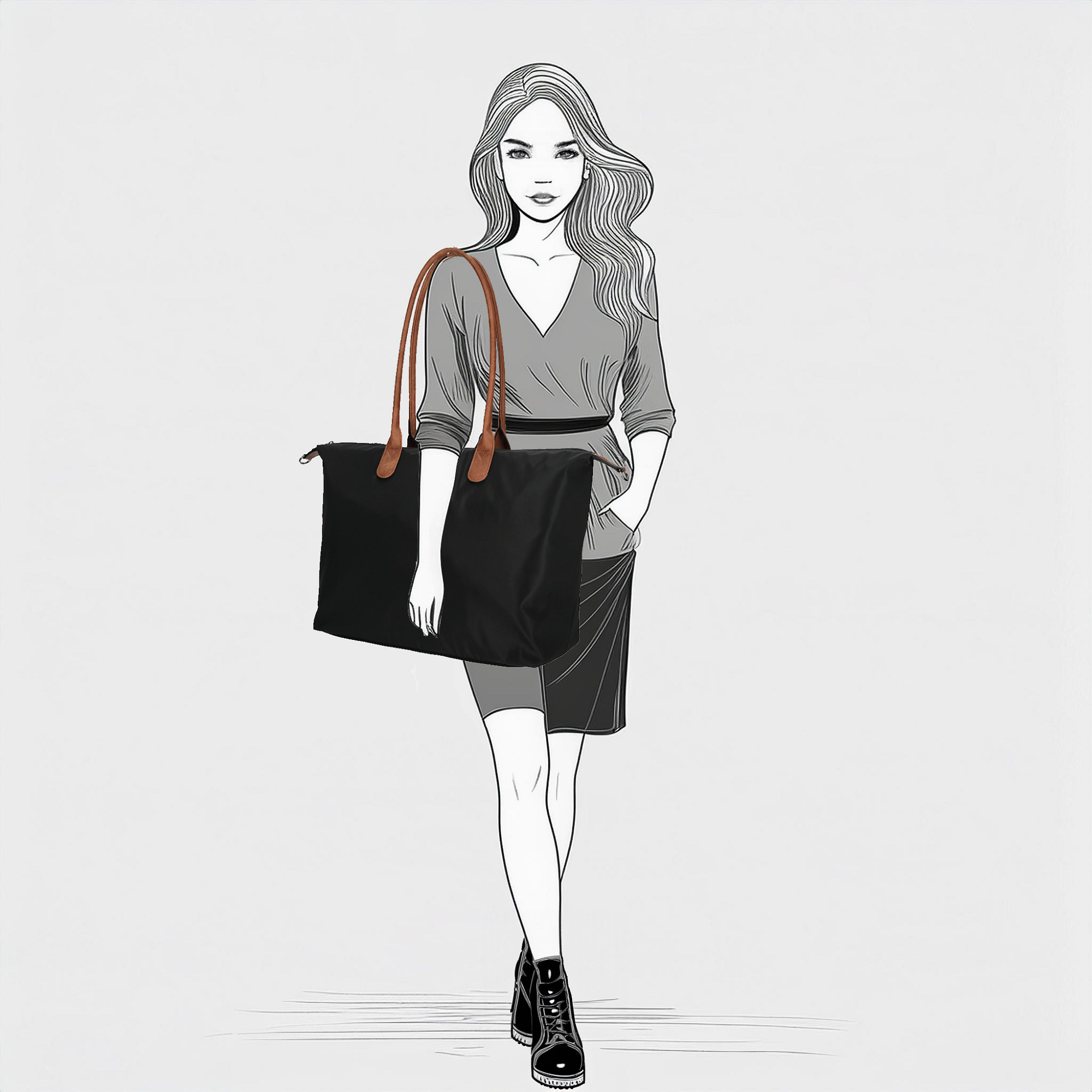 Dámská shopper kabelka černá - Enrico Benetti