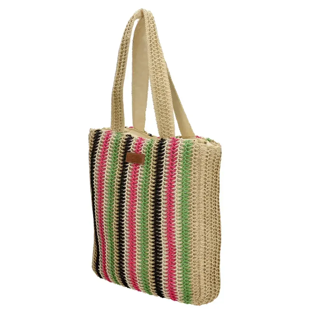 Dámská proutěná shopper kabelka proužky - PE-Florence 