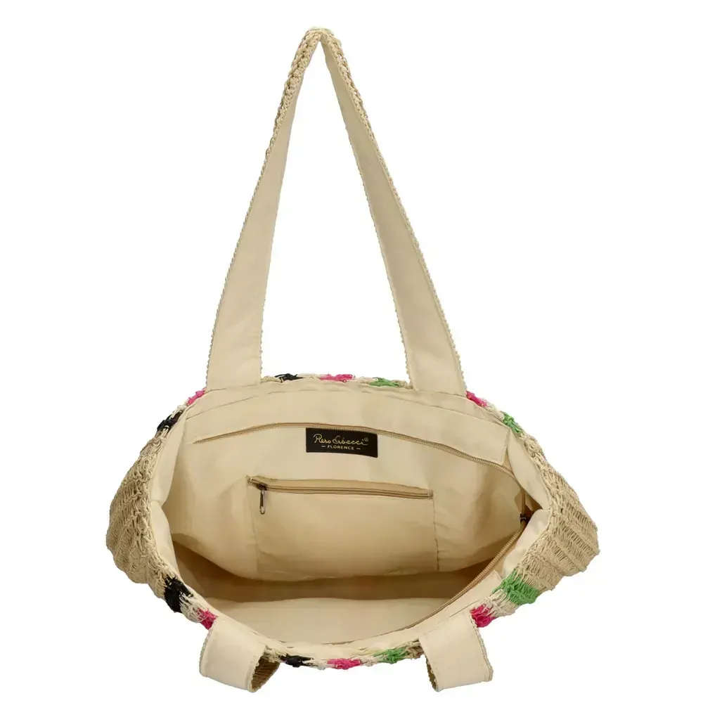 Dámská proutěná shopper kabelka proužky - PE-Florence 