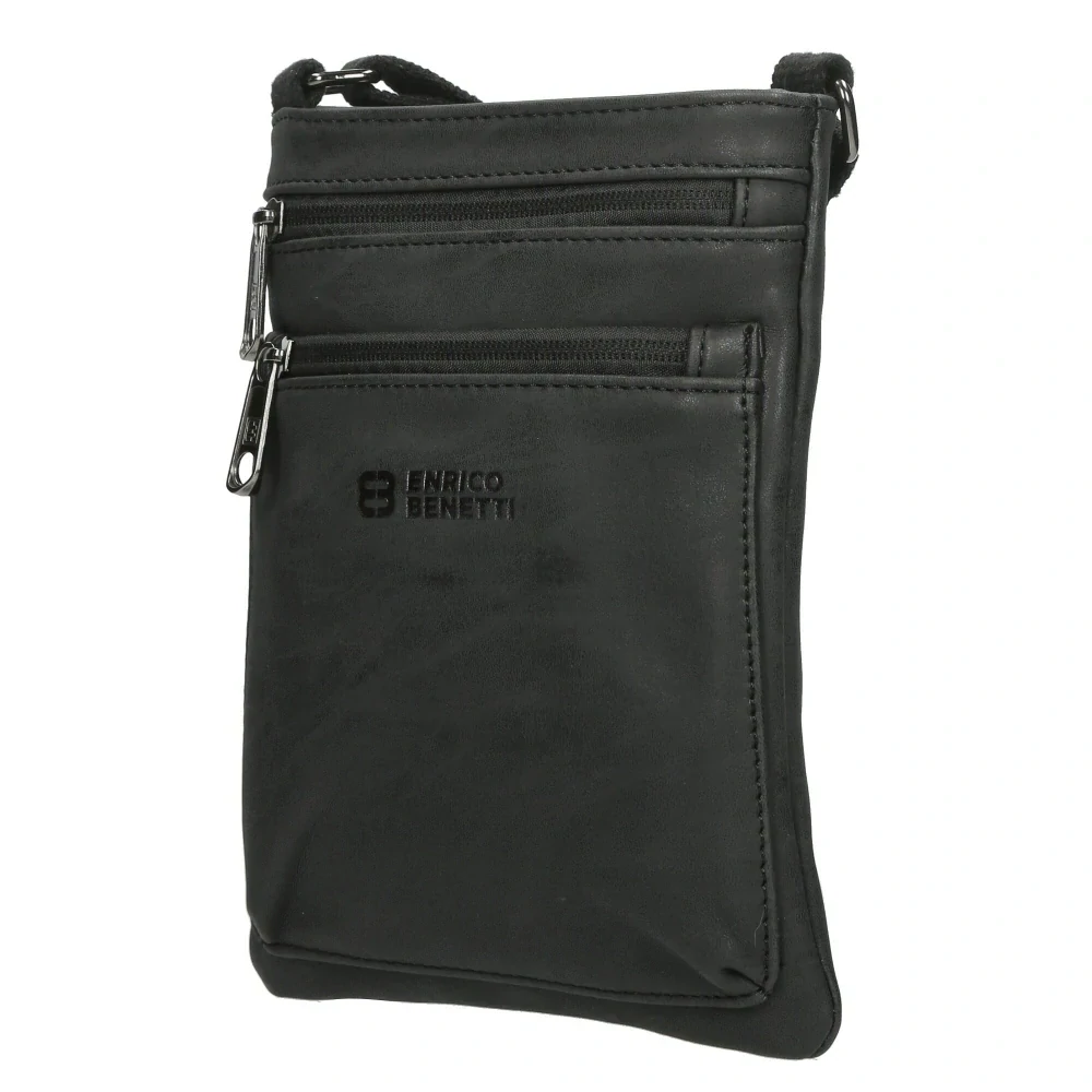 Pánská crossbody taška na doklady černá - Enrico Benetti