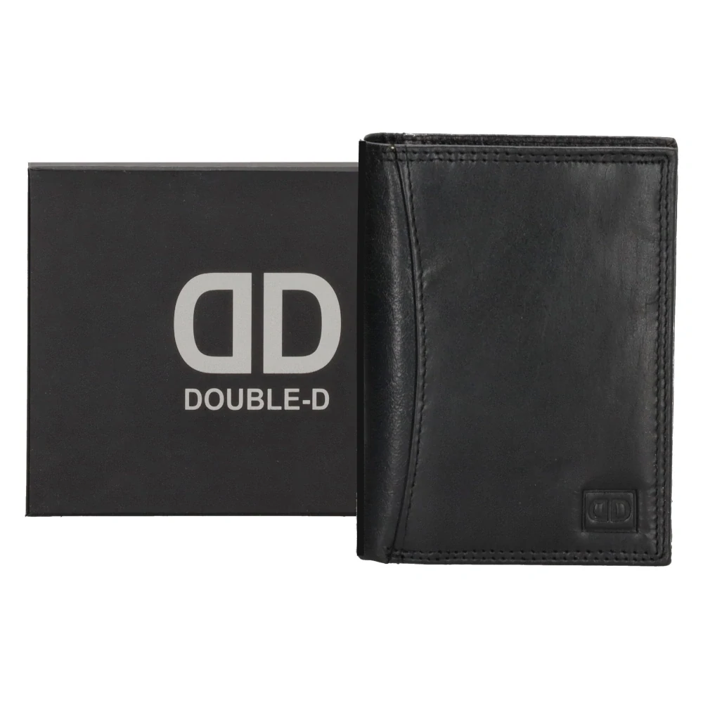 Pánská kožená peněženka Double-D černá  