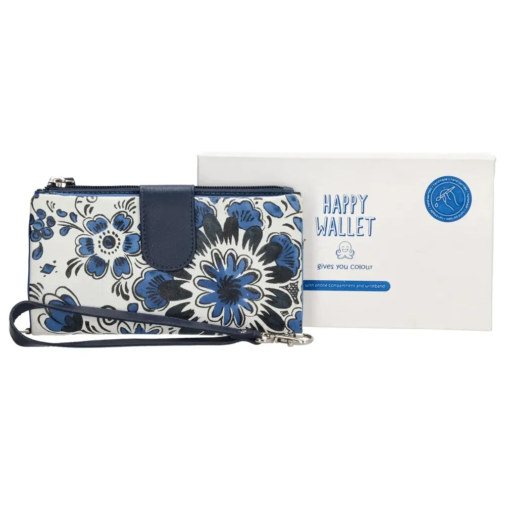 Dámská kožená peněženka Happy Wallet modrá